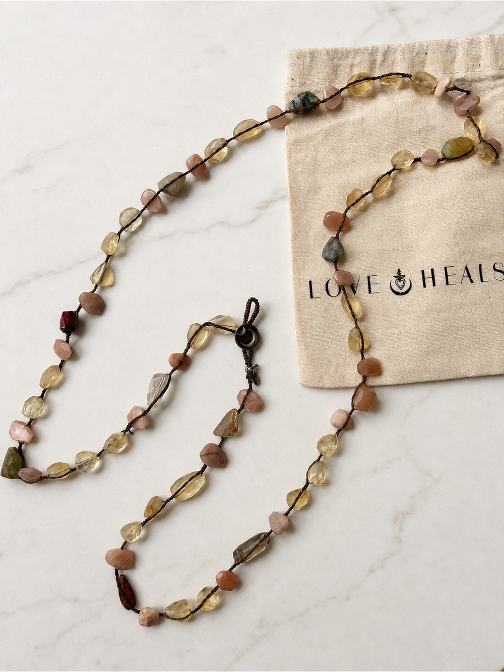 Gorgeous Love Heals Ojai Multicolor Semi-Precious Bead Necklace - Earth Tones